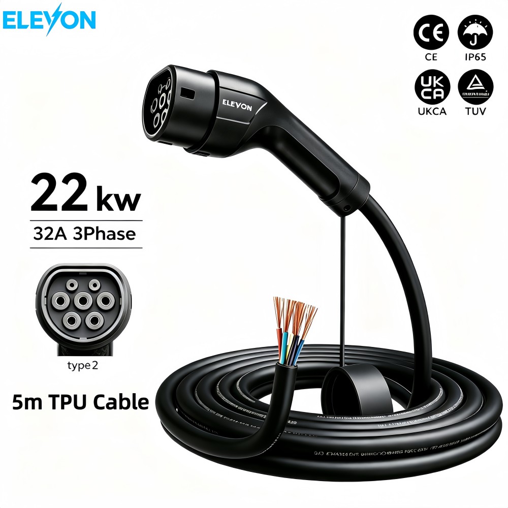 Kabel Pengisi Daya Mobil ELEVO - Ev Charger Type 2 22Kw 32A 3 Phase ulasan dan harga