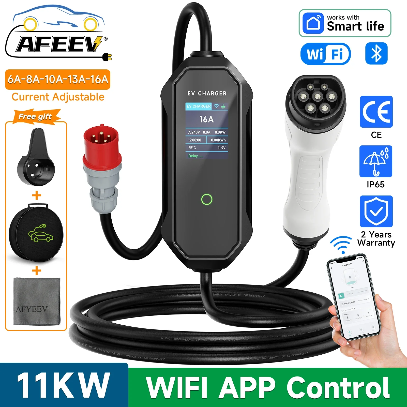 AFEEV kabel pengisi daya porta - Type 2 Portable Ev Charger 11Kw Cee ulasan dan harga